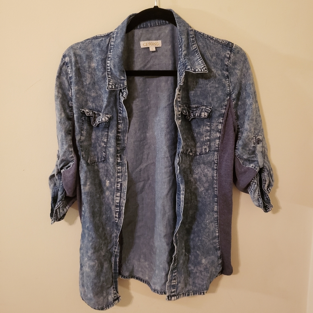 fake denim jacket cardigan